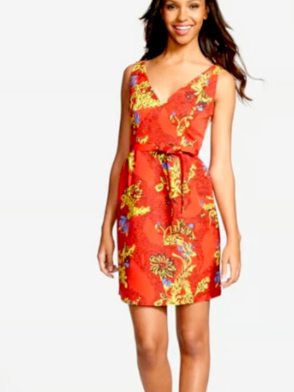 Anthropologie Plenty by Tracy Reese Red Retro Floral Paisley Print Dress